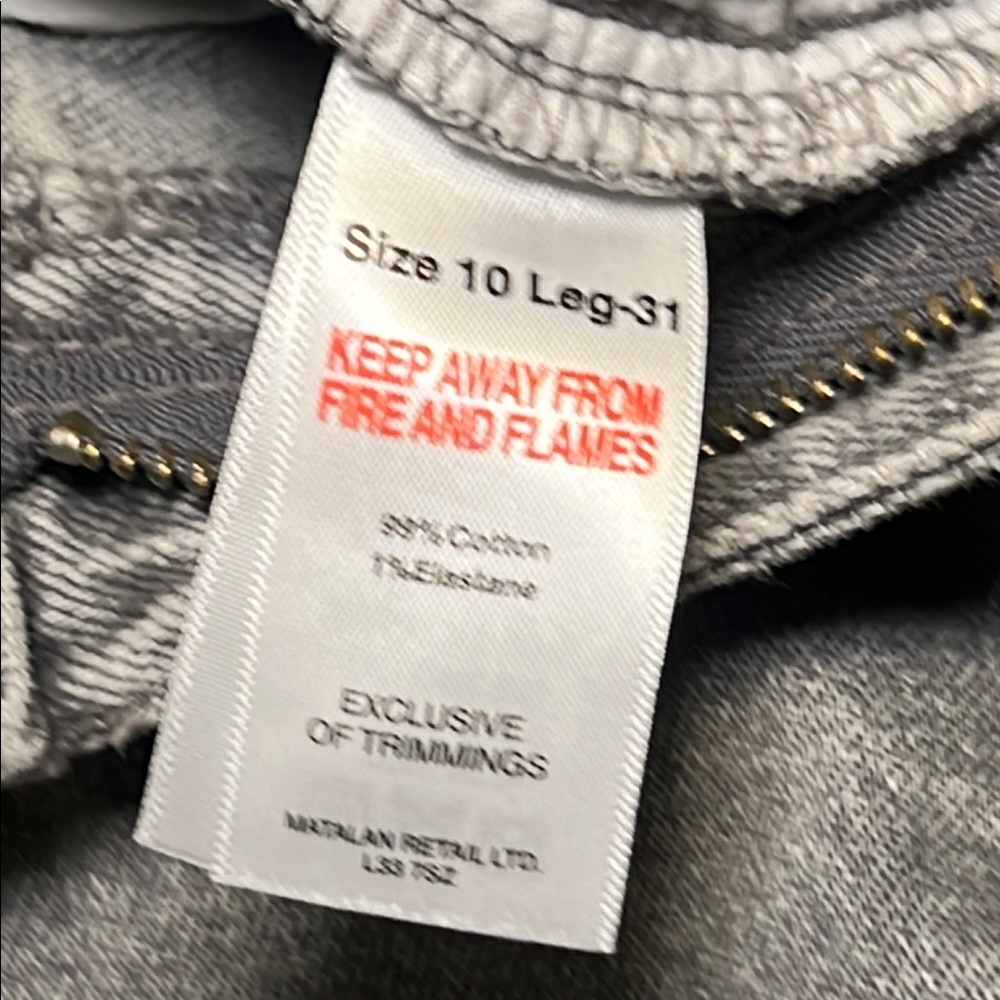 Papaya Denim Grey high rise Jeans.  Size 10. - Picture 11 of 11